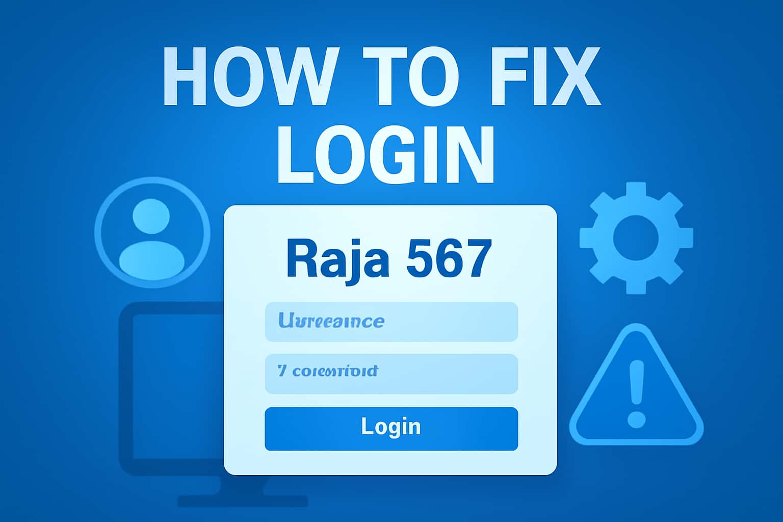 Informational scene depicting solutions for Raja 567 login issues.