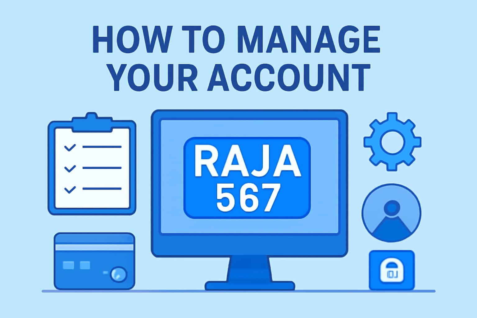 A visual representation of managing a Raja 567 account, showcasing a user interface on a digital device.
