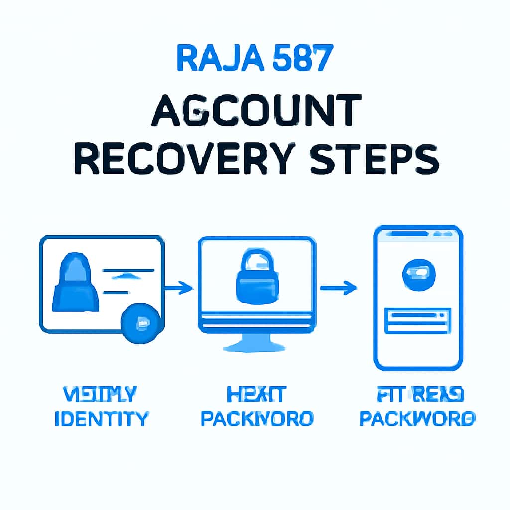Illustration detailing steps for Raja 567 account recovery.