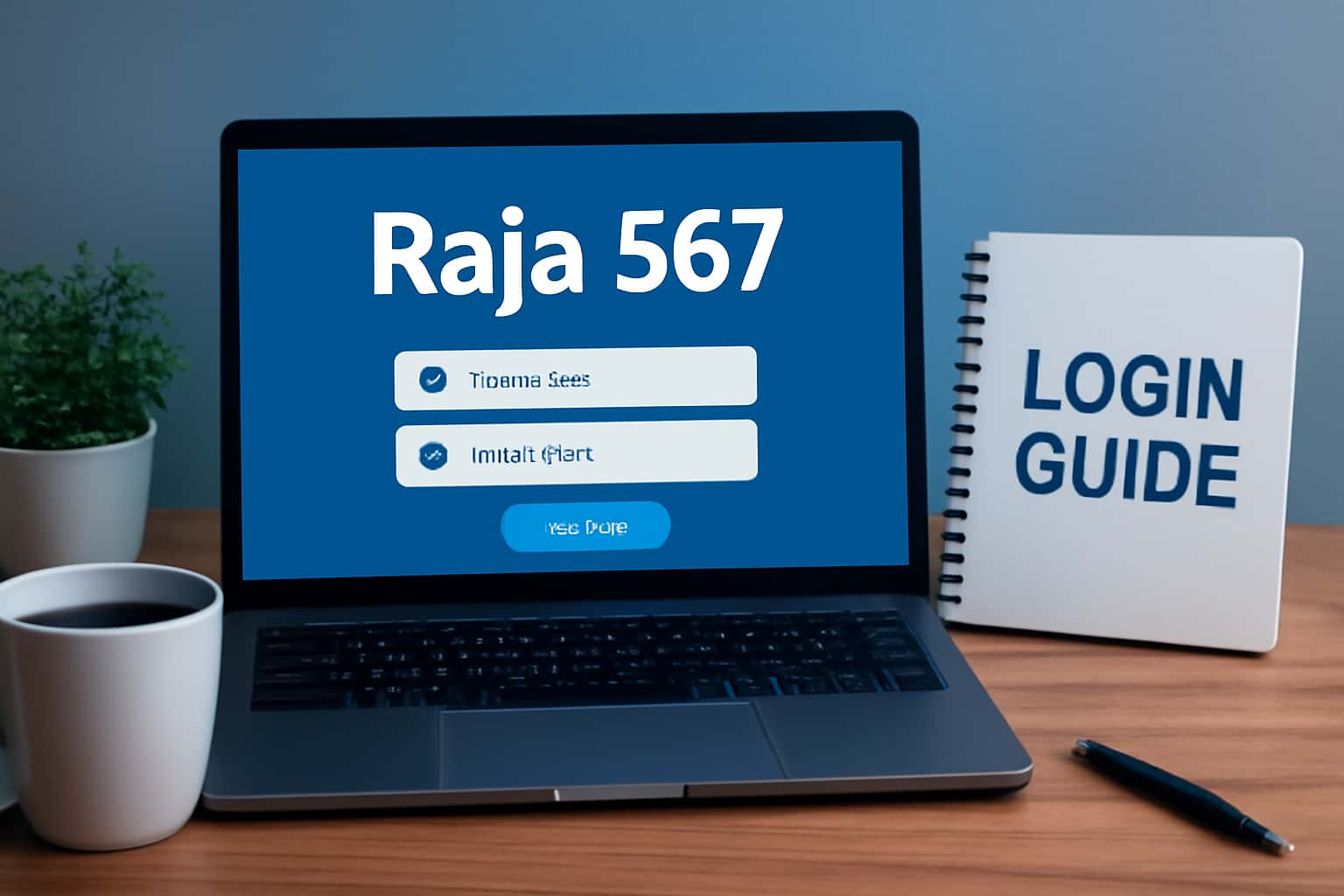 A futuristic scene illustrating the Raja 567 Login Guide with a focus on clarity and information.