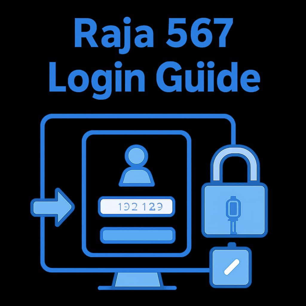 An educational diagram detailing the login process for Raja 567.
