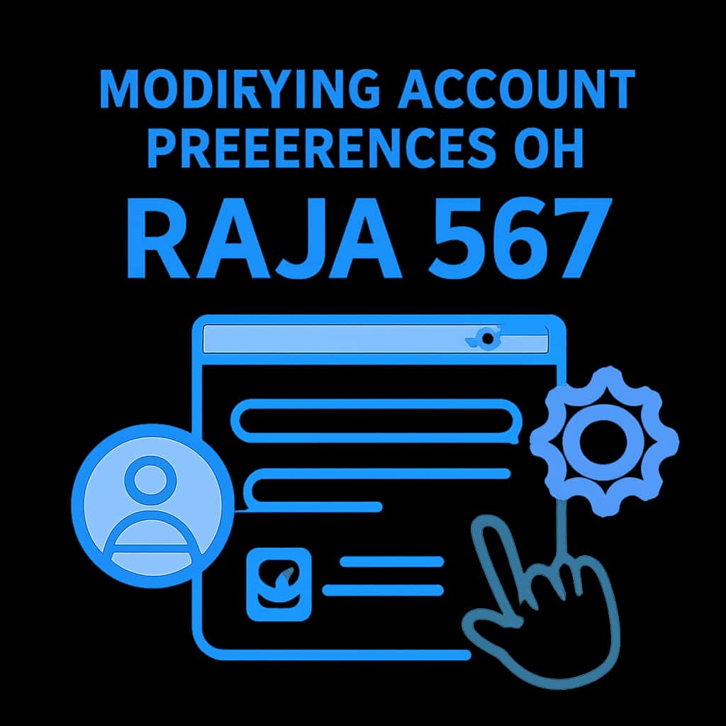 An educational diagram illustrating how to modify account preferences on Raja 567.