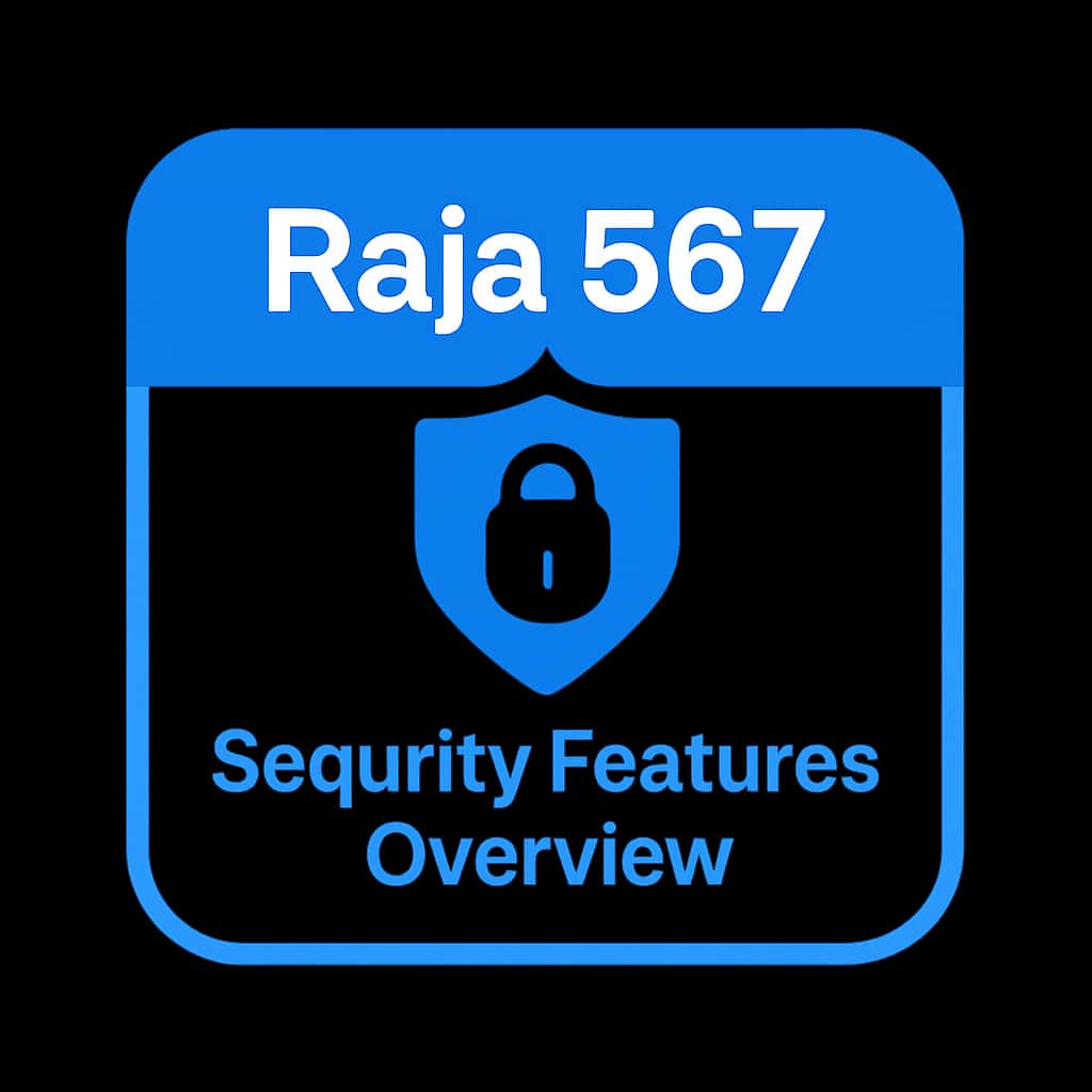 A professional badge signifying Raja 567 security features.