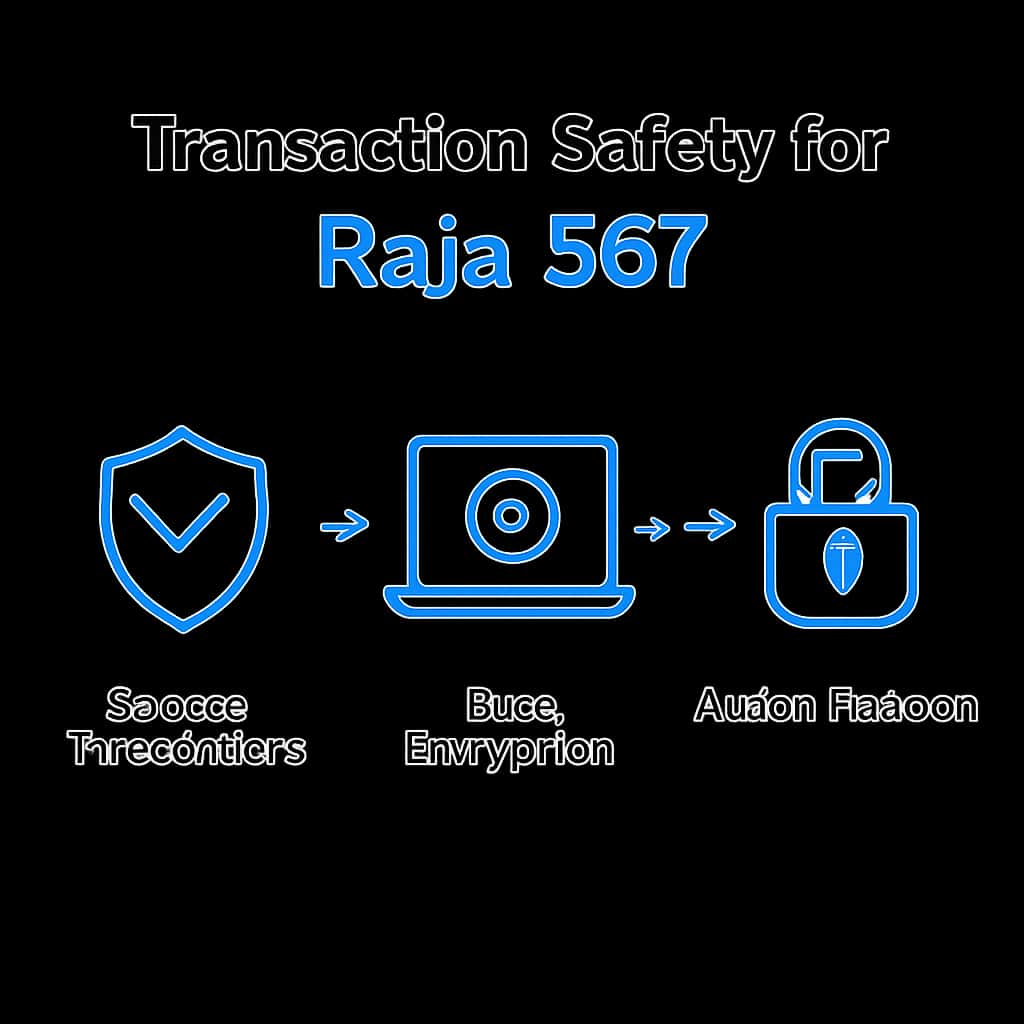 An educational diagram outlining important safety protocols for Raja 567 transactions.