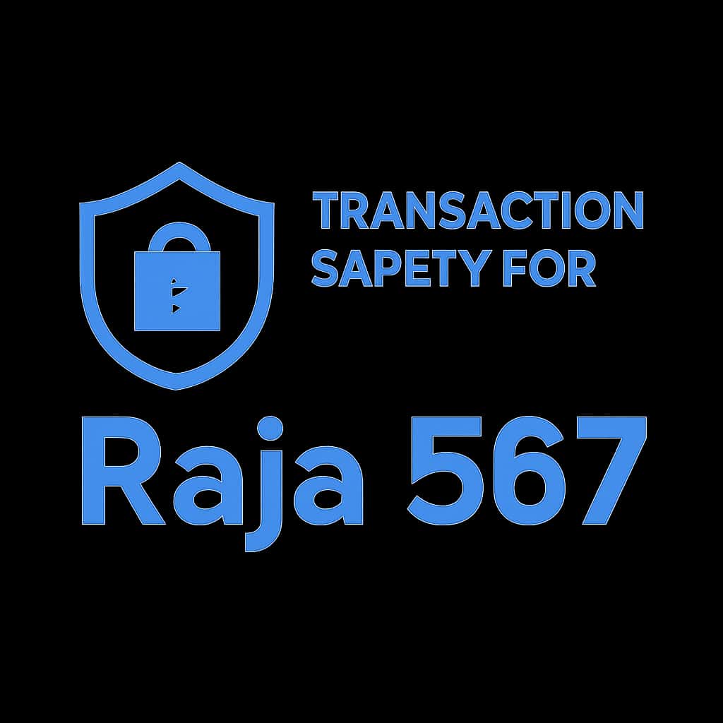 A badge illustrating the concept of transaction safety for Raja 567.