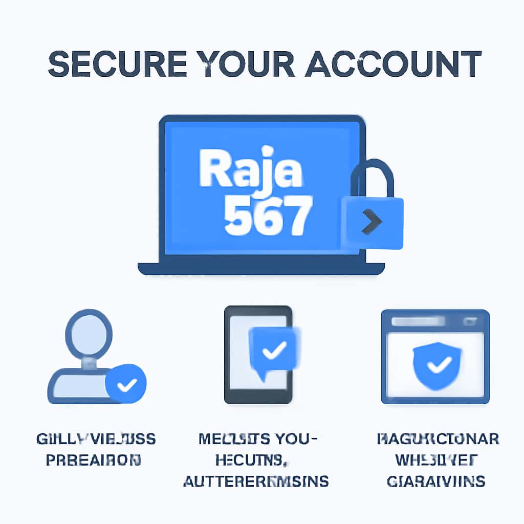Illustration explaining account security measures for Raja 567